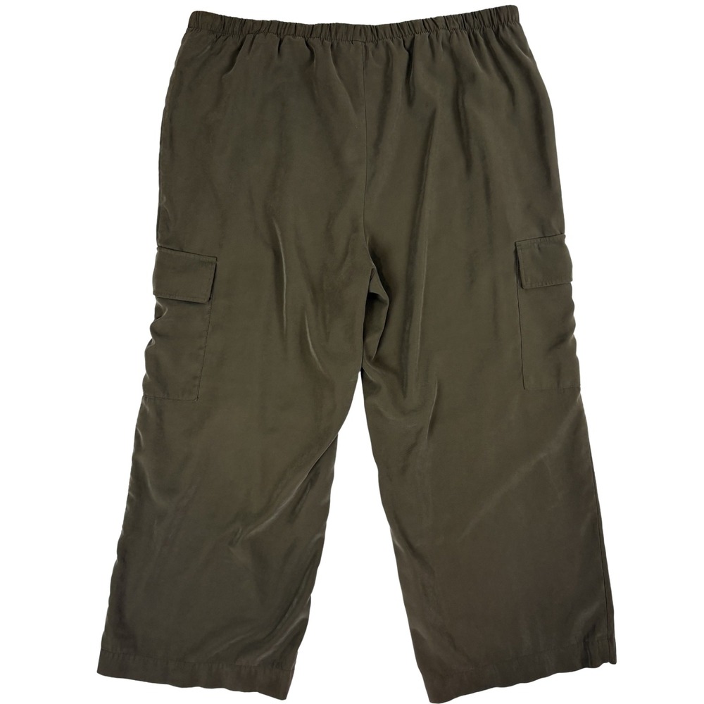 Old Navy Extra High-Waisted Drapey Cargo Super Wide-Leg Pants Sz XXL Olive Green - Picture 5 of 16